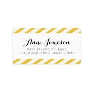 Mosterdgeel Carnaval Stripes Adresetiketten Etiket