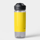 Mosterdgeel Eenvoudig Minimaal Monogram en Naam Waterfles (Voorkant)