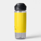 Mosterdgeel Eenvoudig Minimaal Monogram en Naam Waterfles (Achterkant)