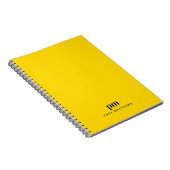 Mosterdgeel Eenvoudig Monogram Initialen en Naam Notitieboek (Rechterzijde)