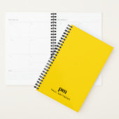 Mosterdgeel Eenvoudig Monogram Initialen en Naam Planner (Display)