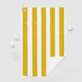 Mosterdgeel en witte verticale strepen golfhanddoek (Insitu)