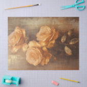 mosterdgeel Franse rozen stoffig groen Tissuepapier (Craft)