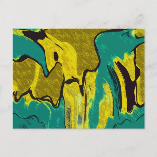 Mosterdgeel Jade groen Abstract Briefkaart (Voorkant)