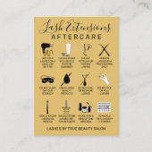 Mosterdgeel Lash Extensions Aftercare Icon Visitekaartje (Voorkant)