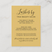 Mosterdgeel Lash Extensions Aftercare Icon Visitekaartje (Achterkant)