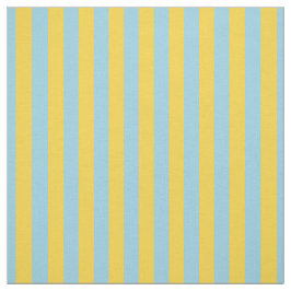 Mosterdgeel Lichtblauw Streep Stof