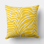 Mosterdgeel van witte Zebra of een kleurenstraal Kussen (Achterkant)