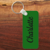 Mosterdgeel & Witte Aangepaste Naam Sleutelhanger (Voorkant)