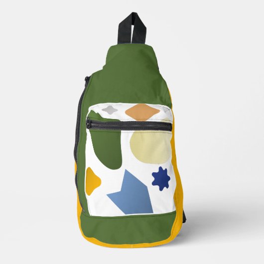 mosterdgeometrisch sling bag (Voorkant)