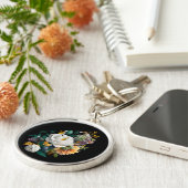 Mosterdzaad Daisy sleutelhanger echte gedroogde bl (Zijkant)