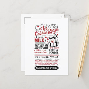 mot art chaud recette de cacao Fête Carte postale
