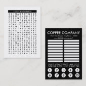 mot café recherche puzzle punch carte (Devant / Derrière)