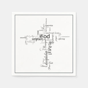 mot chrétien serviettes en papier croisé
