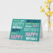 Mot coloré amusant Carte d'anniversaire (Fleur jaune)