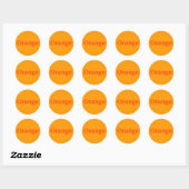 Mot couleur orange sur Stickers orange clair (Feuille)