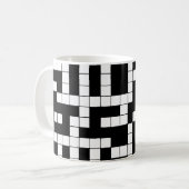 Mot-croisé noir et blanc Mug (Devant gauche)