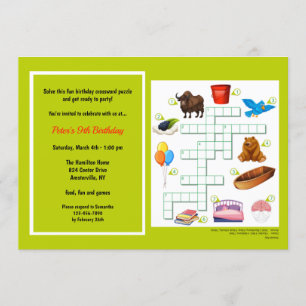 Mot Croisé Puzzle Invitation Anniversaire
