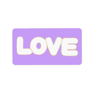 Mot d'amour coloré en Étiquette