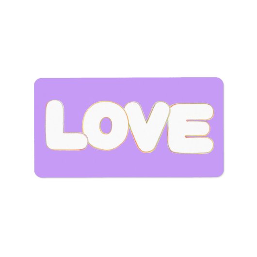 Mot d'amour coloré en Étiquette (Devant)