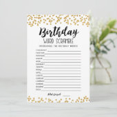 Mot d'anniversaire avec Réponses jeu Carte (Debout devant)