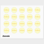 Mot de couleur jaune sur Stickers Jaune clair (Feuille)