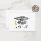 Mot de fin d'études - Carte de note de fin d'étude (Devant/Arrière en situation)