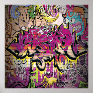 Mot de Graffiti amusant affiche décorative
