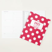 Mot de l'année Red Polka Dot Planner (Devant avec enveloppe)