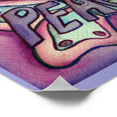 Mot de Paix Papillon violet Poster Imprimantes d'a (Coin)