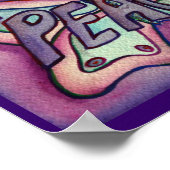 Mot de Paix Papillon violet Poster Imprimantes d'a (Coin)