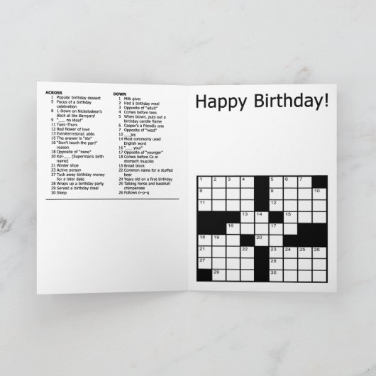 Mot-de-passe Puzzle Bonne carte d'anniversaire (gr (Intérieur)