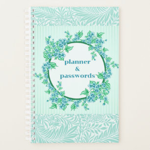 Mot de passe vintage bleu vert Wreath Livre / Plan
