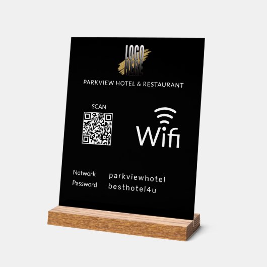 Mot de passe Wifi Black Business QR Code (Angle)