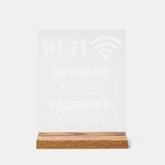 Mot de passe Wifi blanc moderne et réseau (Recto)