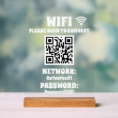 Mot de passe Wifi Code QR blanc moderne et réseau (Neutre)