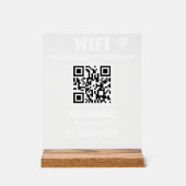 Mot de passe Wifi Code QR blanc moderne et réseau (Recto)