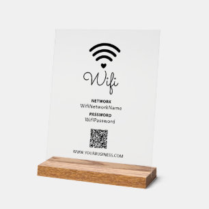 Mot de passe Wifi Entreprise Cœur Moderne Noir & B