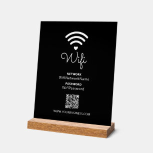 Mot de passe Wifi Entreprise Cœur Moderne Noir & B