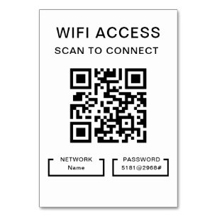 Mot de passe Wifi et carte de code QR personnalisé