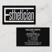Mot Esthétique Carte de visite noir et blanc (Devant / Derrière)