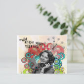 Mot femme rétro de votre carte postale mère (Debout devant)