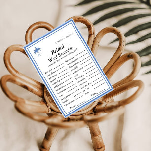 Mot nuptiale griffe nuptiale carte de jeu douche n