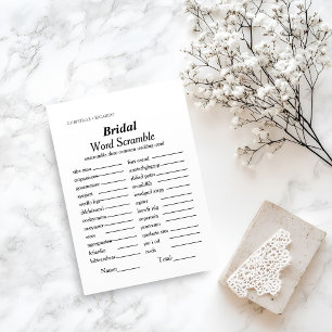 Mot nuptiale griffe nuptiale carte de jeu douche n