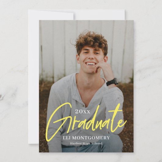 Mot peint Editable Colour Graduation Invitation (Devant)