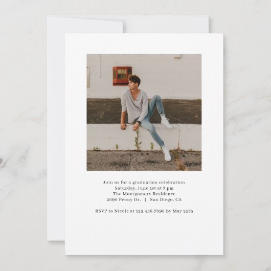 Mot peint Editable Colour Graduation Invitation (Dos)