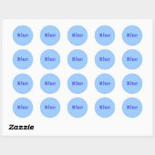 Mot Royal Blue Color sur Stickers Bleu clair (Feuille)
