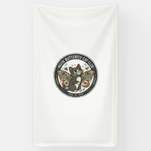 Mot Vlinder Kat POD Vector Kunst - Mot Vlinder Spandoek