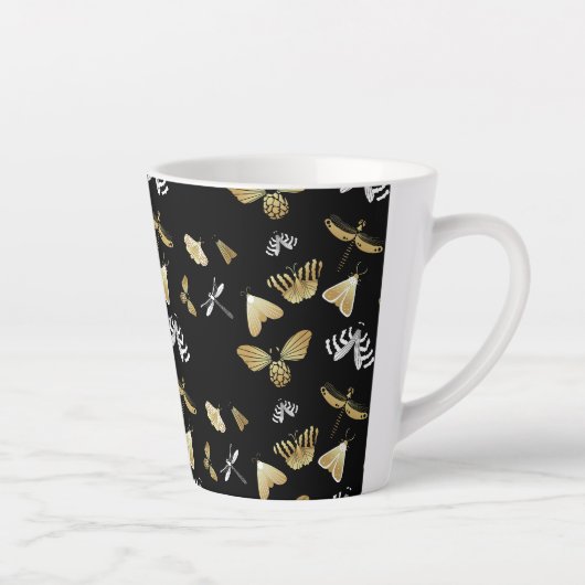 mot vlinderpatroon Latte Mok (Rechts)