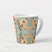 mot vlinderpatroon Latte Mok (Rechterhoek)